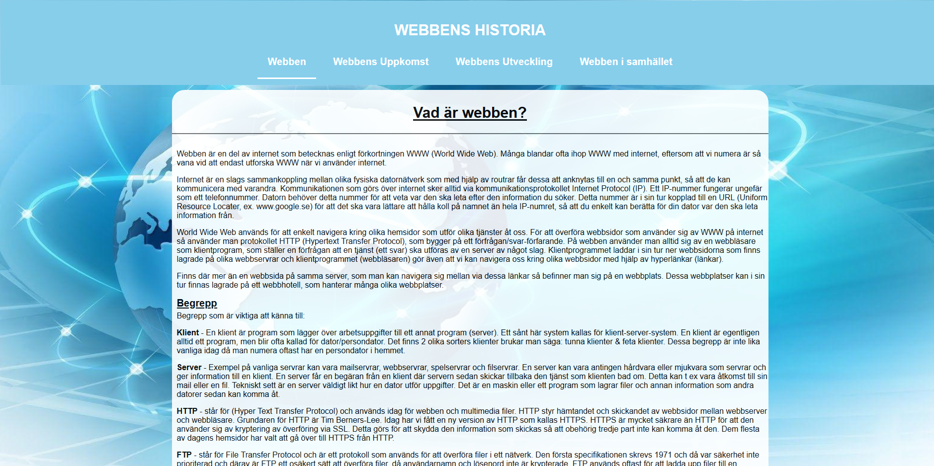 Webbhistoria